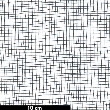 Tissu patchwork grille noire fond blanc cassé - Filigree de Zen Chic