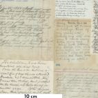 Tissu patchwork lettres manuscrites vintage - Junk Journal de Cathe Holden