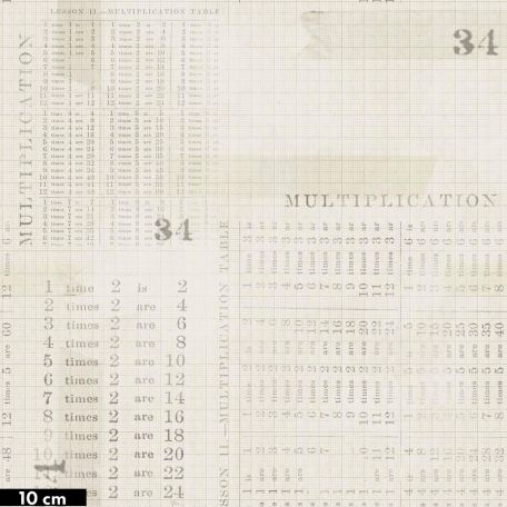 Tissu patchwork tables de multiplication - Monochrome de Tim Holtz 