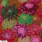 Tissu Philip Jacobs chrysanthèmes PJ41 écarlate