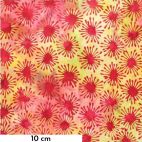 Tissu batik cellules rouge fraise