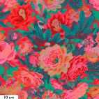 Tissu patchwork Philip Jacobs Floral Burst rouge rose