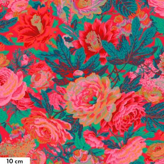 Tissu patchwork Philip Jacobs Floral Burst rouge rose PJ029