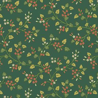 Tissu patchwork lierre fleuri vert épinard - Green Thumb d'Edyta Sitar