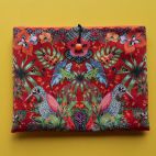 Pochette tablette Orchidées rouge - kit de couture