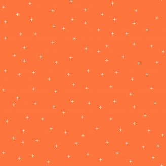 Tissu patchwork orange avec petite étoile écrue - Curio