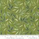 Tissu patchwork vert feuilles bleues et crème - Collage de Janet Clare