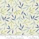 Tissu patchwork crème avec feuilles vertes et bleues - Collage de Janet Clare