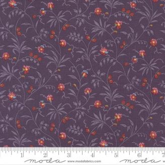 Tissu patchwork violet petites fleurs pétales rouges, roses, bleues - Florence's Fancy de Betsy Chutchian