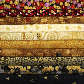 10 coupons de tissus patchwork Klimt