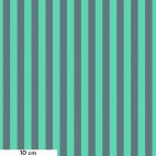 Tissu Tula Pink rayures vertes et turquoise fluo Tent stripe - True Colors Neon