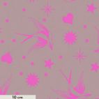 Tissu Tula Pink hirondelles rose framboise fluo A Fairy Flakes Cosmic - True Colors Neon
