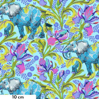 Tissu Tula Pink éléphant bleu All Ears Aura - Everglow