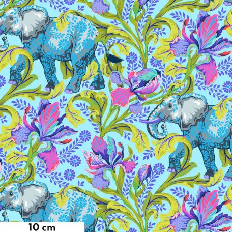 Tissu Tula Pink éléphant bleu All Ears Aura- Everglow