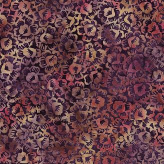 Tissu batik Violet avec fleurs