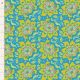 Tissu patchwork Turquoise avec grandes fleurs jaune - Bloomsville de Tilda