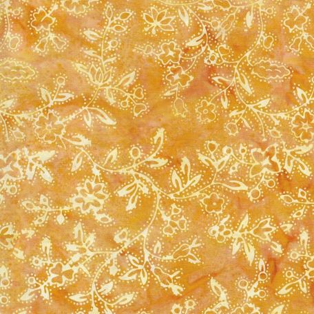 Tissu batik jaune à fleurs