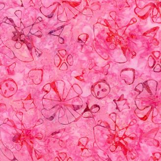 Tissu batik- rose 