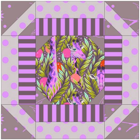 8 fat quarters de tissus Everglow et Neon de Tula Pink - Cosmic & Mystic