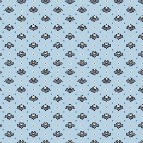 Tissu patchwork Bleu avec fleurs