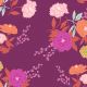 Tissu patchwork Violet avec fleurs - Wandering