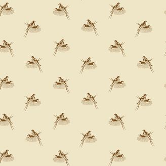 Tissu patchwork Beige nid d'hirondelles - Sienna de Max et Louise