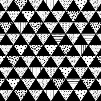 Tissu patchwork noir triangles noir et blanc - Black & White