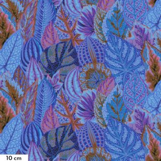 Tissu Philip Jacobs feuilles Coleus Bleu PJ030