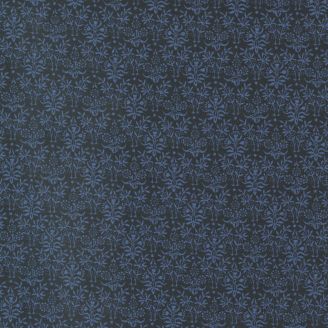 Tissu patchwork William Morris petites fleurs bleu foncé Kelmscott - Morris Meadow