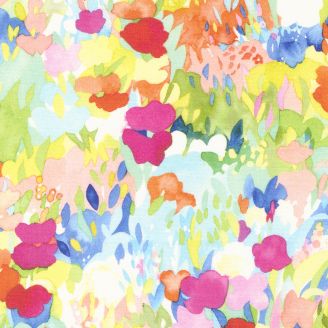 Tissu patchwork multicolore fleurs style acquarelle - Whimsy Wonderland