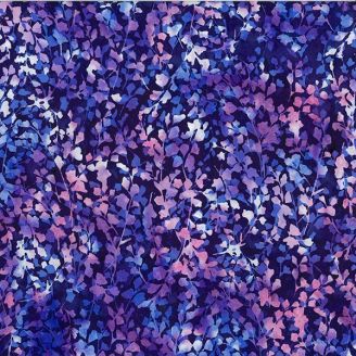 Tissu Batik violet avec feuillage