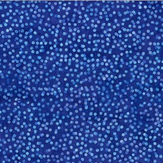Tissu Batik bleu à pois