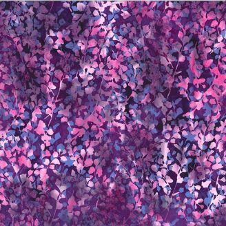 Tissu Batik violet avec feuillage