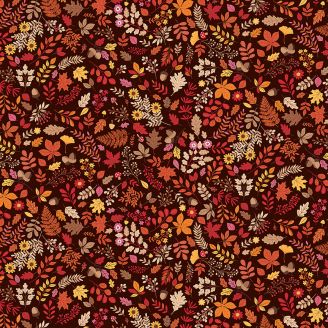 Tissu patchwork marron feuilles d'automne - Autumn Days