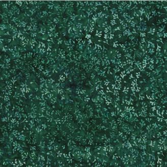 Tissu Batik vert sapin avec algues
