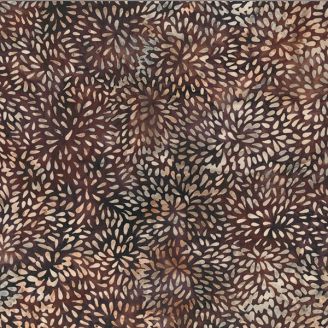 Tissu Batik brun avec pétales