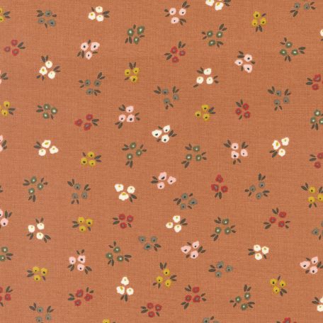 Tissu patchwork brique avec fleur - Dawn on the Prairie