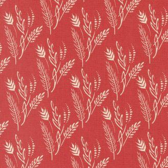Tissu patchwork rouge avec épis de blé - Dawn on the Prairie