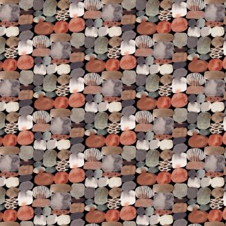 Tissu patchwork galets gris et terracotta - Wild West