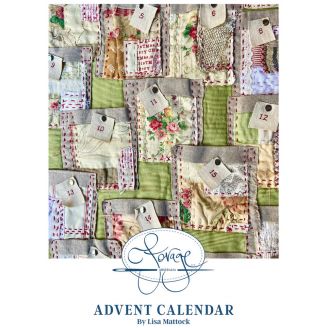 Calendrier de l'Avent (Advent calendar) - Patron de patchwork et broderie de Lisa Mattock