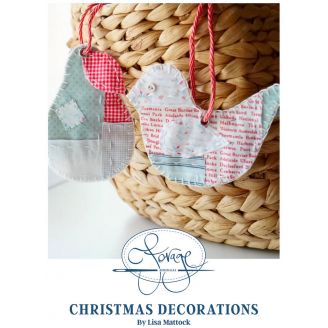 Décorations de Noël (Christmas decorations) - Patron de patchwork et broderie de Lisa Mattock