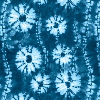 Tissu patchwork bleu cercles shibori - Katori