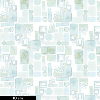Tiisu patchwork rectangles bleu aquarelle - Natural Affinity de Shell Rummel