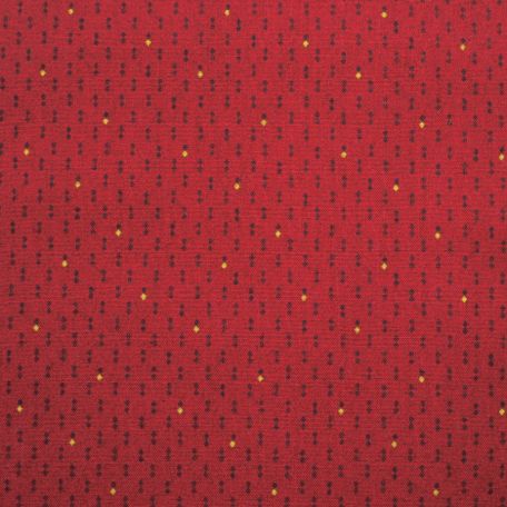 Tissu patchwork minis motifs rouge bordeaux - Farmhouse Christmas de Kim Diehl