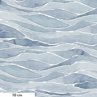 Tissu patchwork gris vagues - Sea Sisters de Shell Rummel