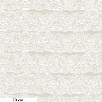 Tissu patchwork gris beige dessins dans le sable - Sea Sisters de Shell Rummel