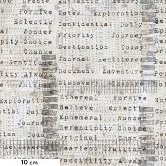 Tissu patchwork écru message papier - Story Board de Seth Apter