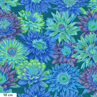 Tissu patchwork Philip Jacobs fleurs Tropical Water bleu
