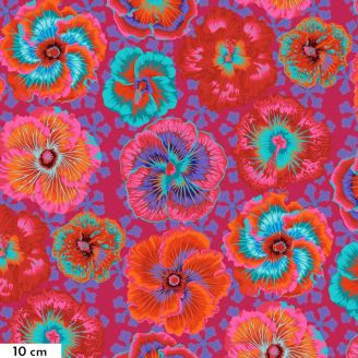 Tissu patchwork Philip Jacobs Floating Hibiscus magenta