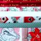 6 coupons de tissus de Noël nichoir à oiseaux